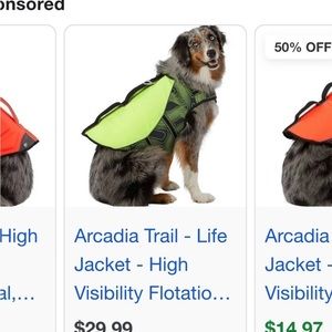 Arcadia trail dog life jacket